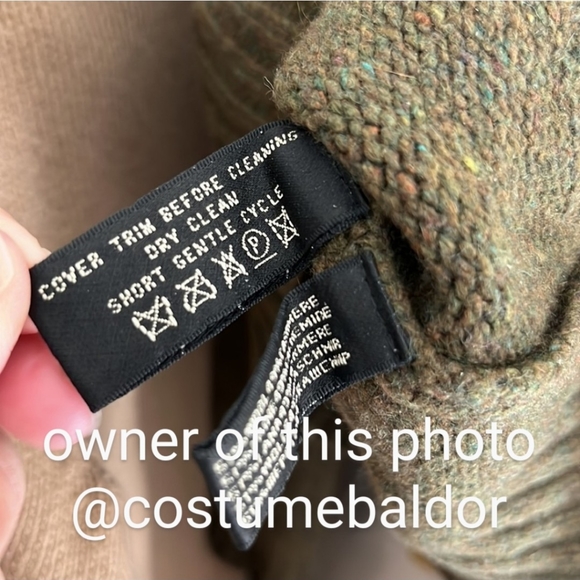 Ralph Lauren Olive Green Wool-Cashmere Knit Toggle Shawl Collar Mini Dre… - Picture 16 of 16